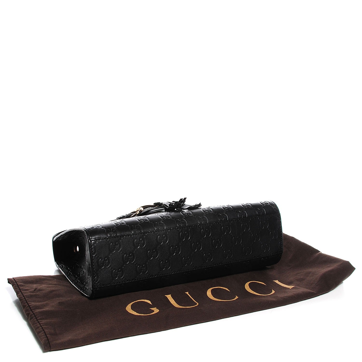 Gucci Guccissima Medium Emily Chain Shoulder Bag Black 4 of 9