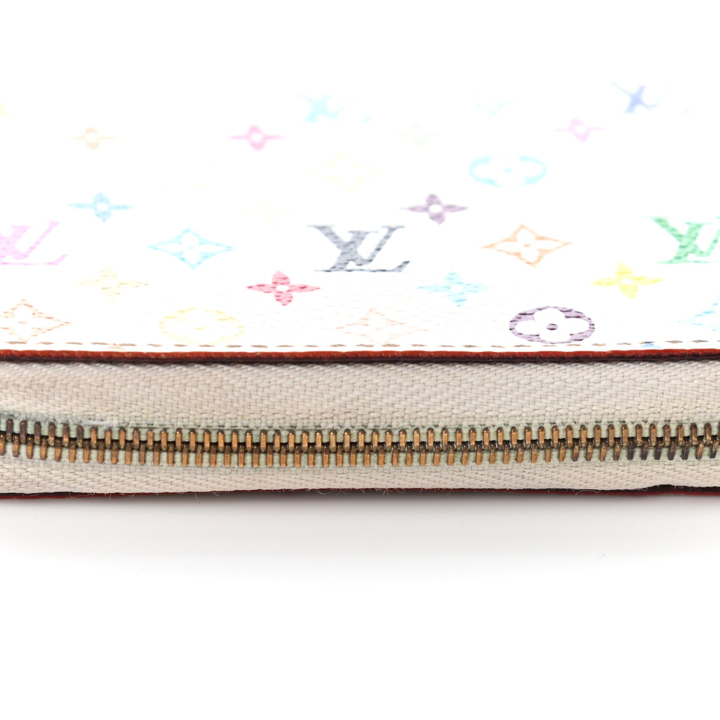 Monogram Multicolor Zippy Coin Purse Wallet White Litchi