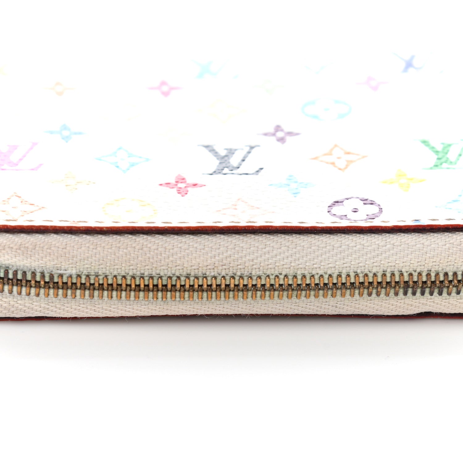 Louis Vuitton Monogram Multicolor Zippy Coin Purse Wallet White Litchi 12 of 17