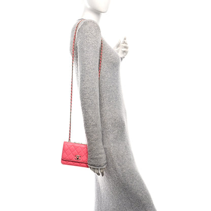 Chanel Lambskin Quilted Mini Trendy CC Wallet On Chain WOC Pink 2 of 12
