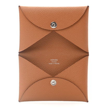 Hermes Epsom Calvi Card Case Gold 5 of 7