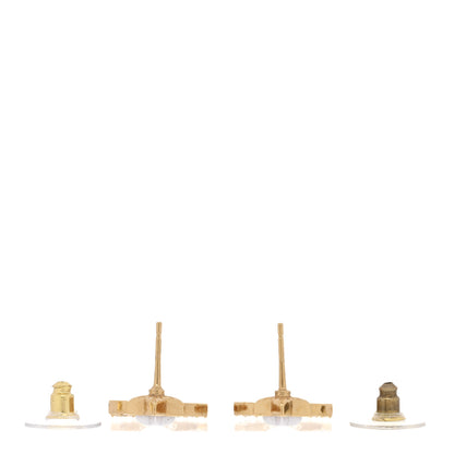 Chanel Metal Crystal Pearl CC Star Earrings Gold Pearly White 3 of 5