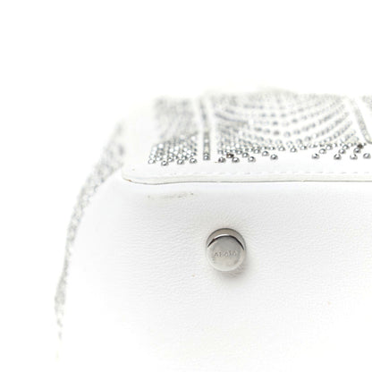 Alaia Calfskin Studded Small Elga Top Handle Bag White 10 of 11