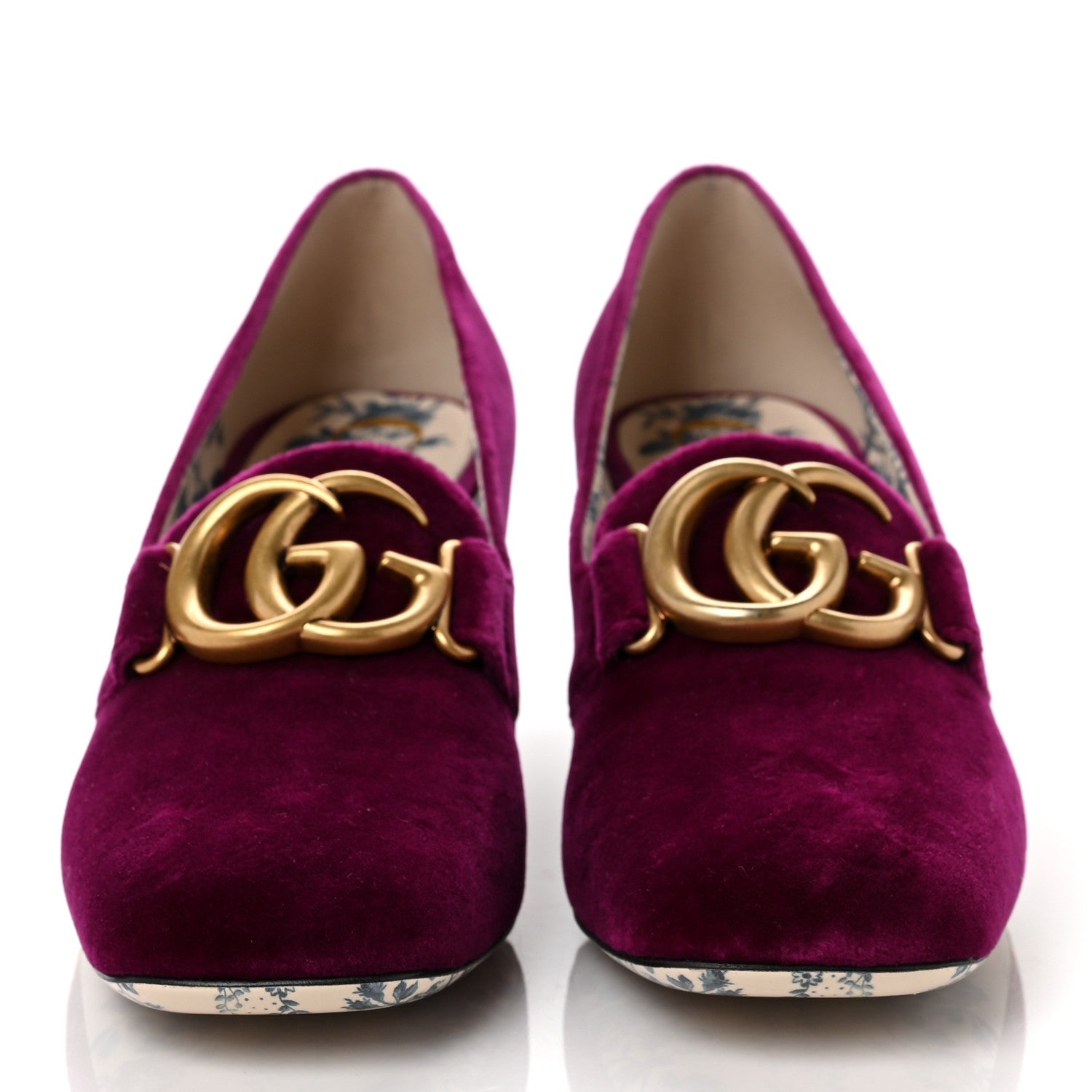 Gucci Softy Velvet GG Victoire 55mm Loafer Pumps 39 Fucsia 2 of 8