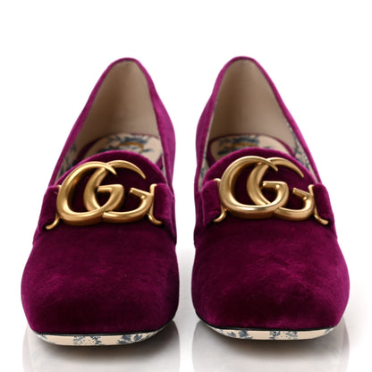 Gucci Softy Velvet GG Victoire 55mm Loafer Pumps 39 Fucsia 2 of 8