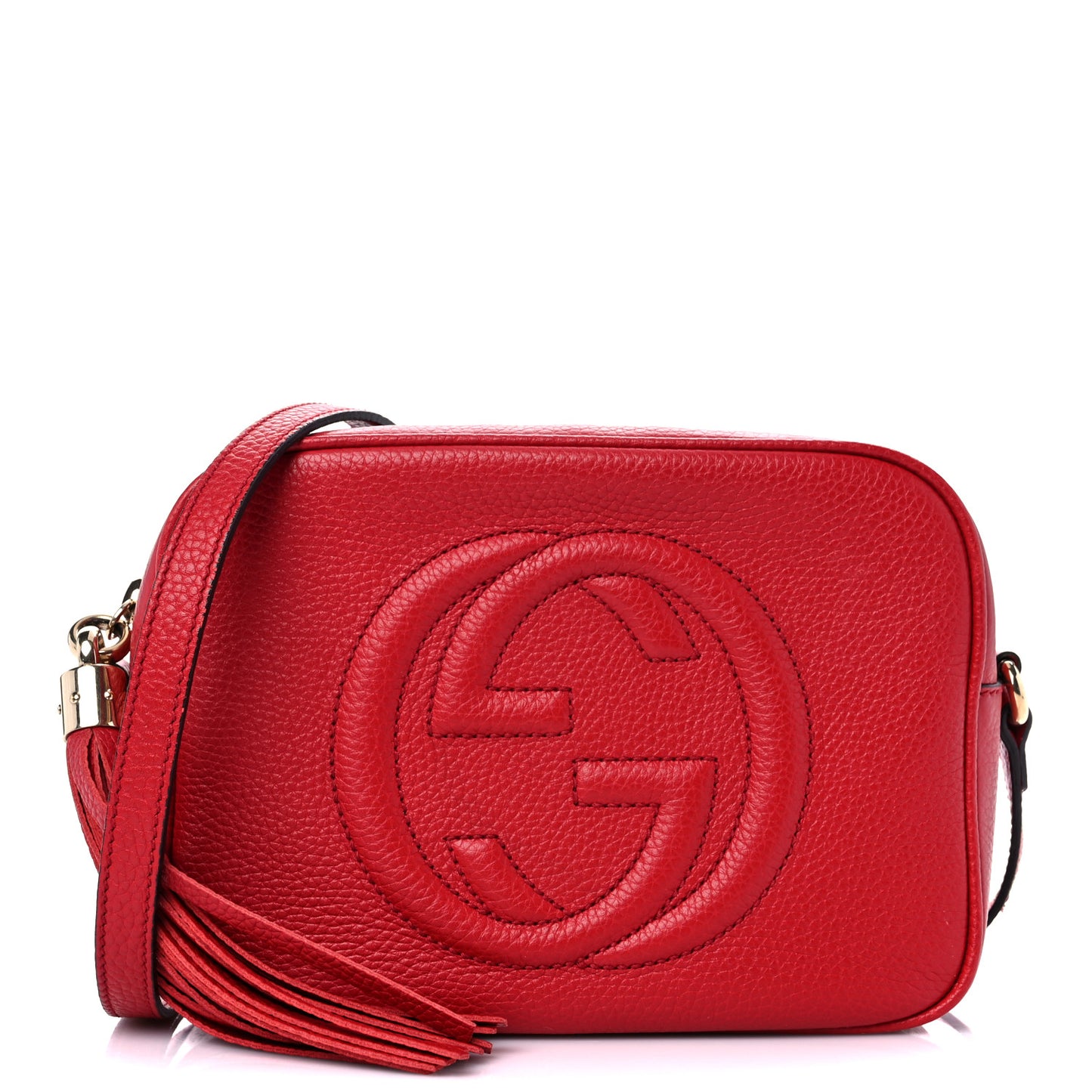 Pebbled Calfskin Small Soho Disco Bag Tabasco Red