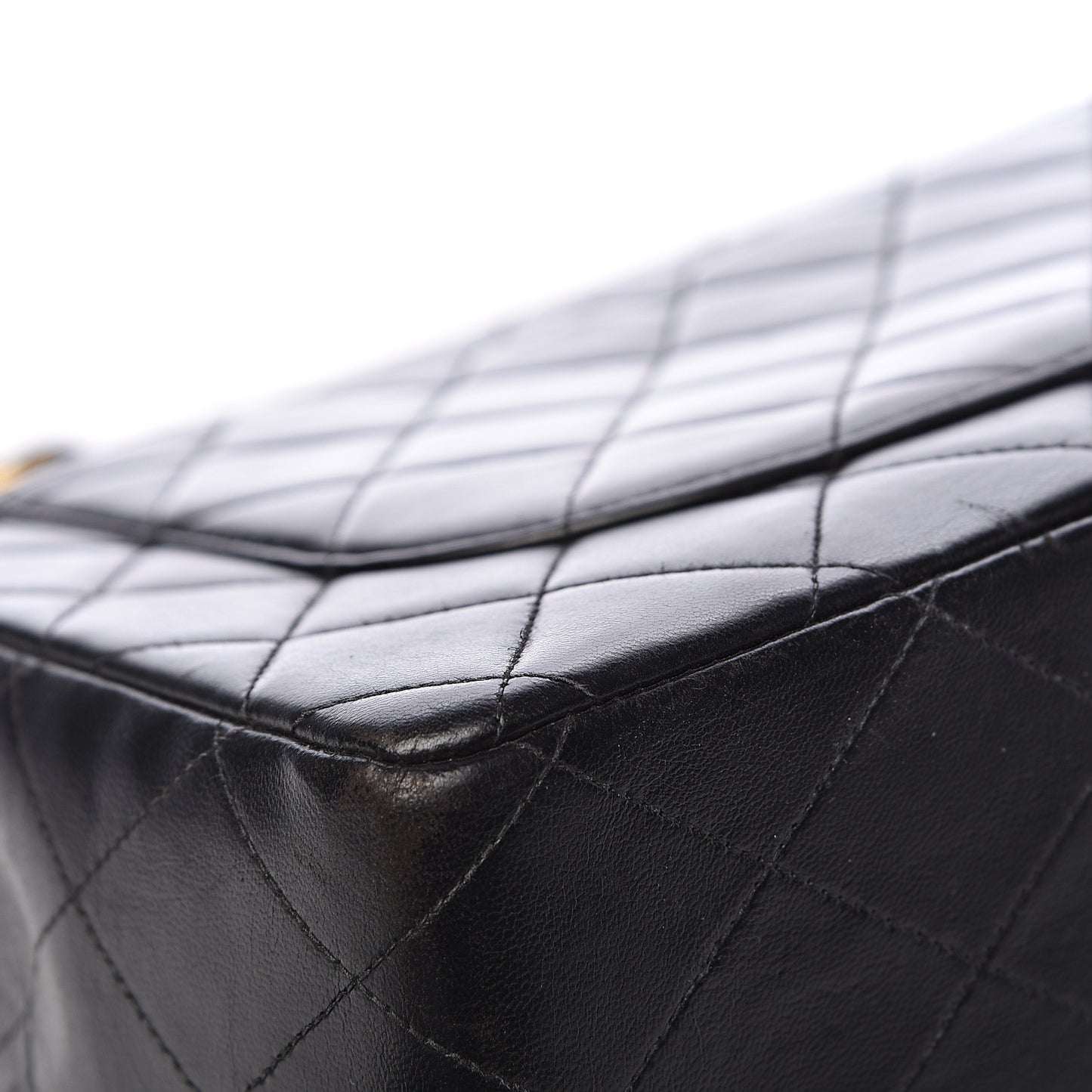 Lambskin Quilted Jumbo Single Flap Black