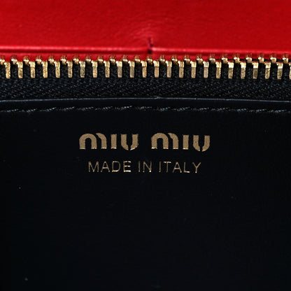 Miu Miu Soft Calfskin Bow Continental Wallet Rosso Black 7 of 8