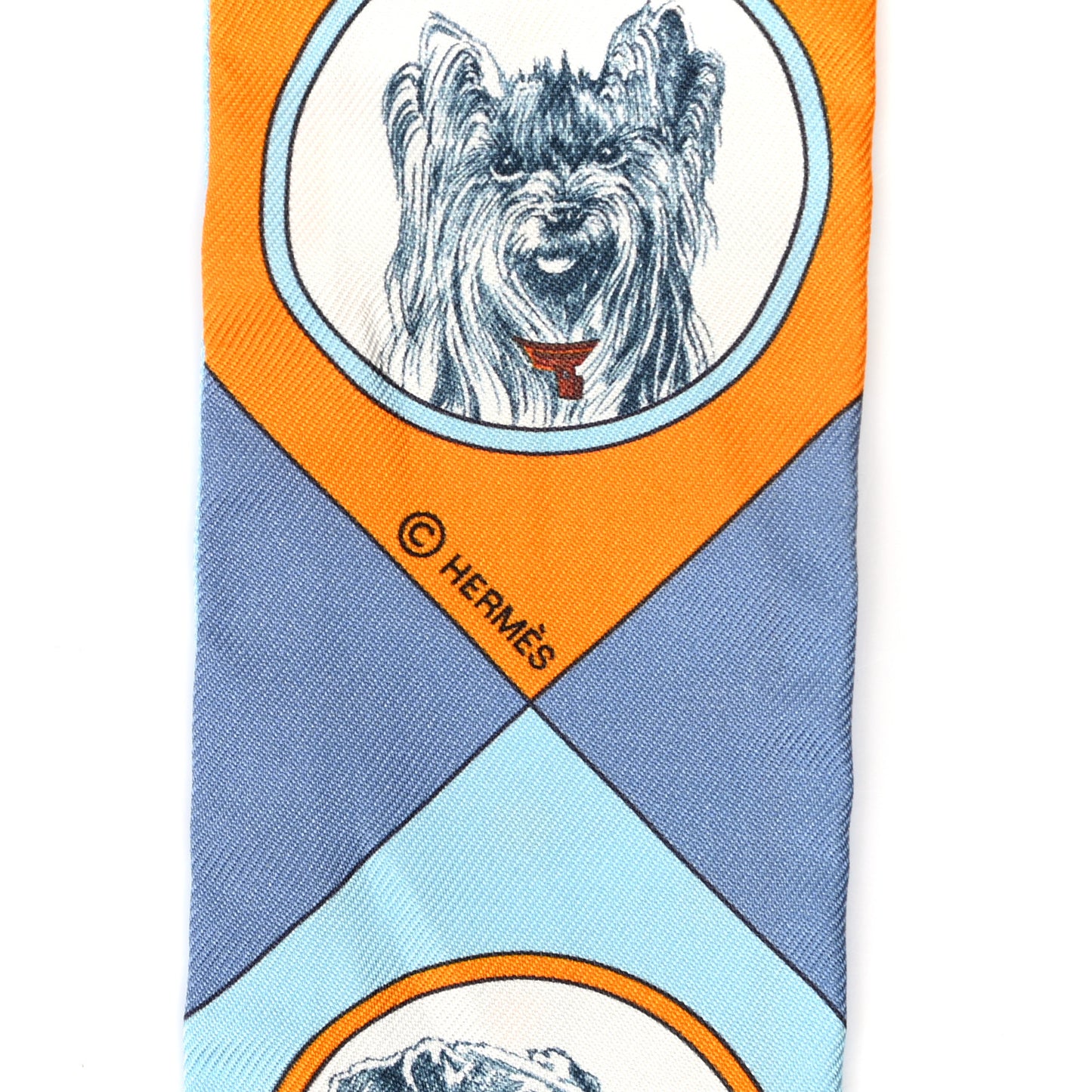 Silk Colliers Et Chiens Twilly Ciel Orange Gris Bleuete