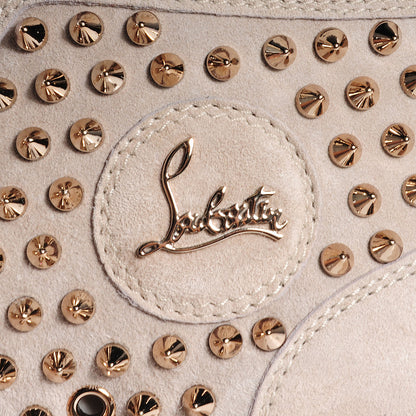Christian Louboutin Suede Studded Louis Womens High Top Sneakers 40.5 Beige 6 of 8