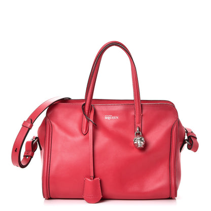 Alexander McQueen Pebbled Calfskin Small Skull Padlock Zip Around Tote Pink 1 of 8