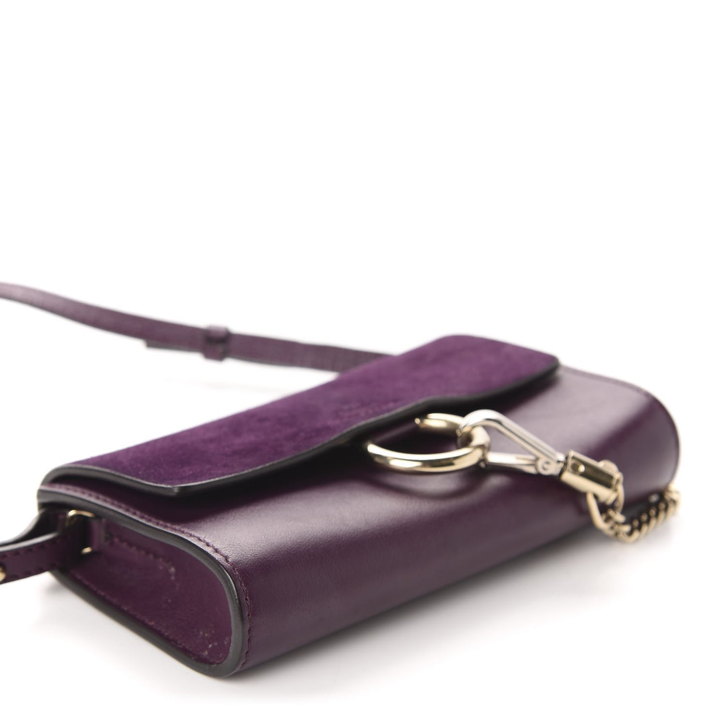 Suede Calfskin Mini Faye Shoulder Bag Intense Violine