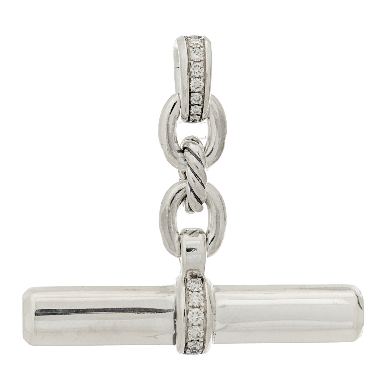 Sterling Silver Diamond Lexington Barrel Pendant