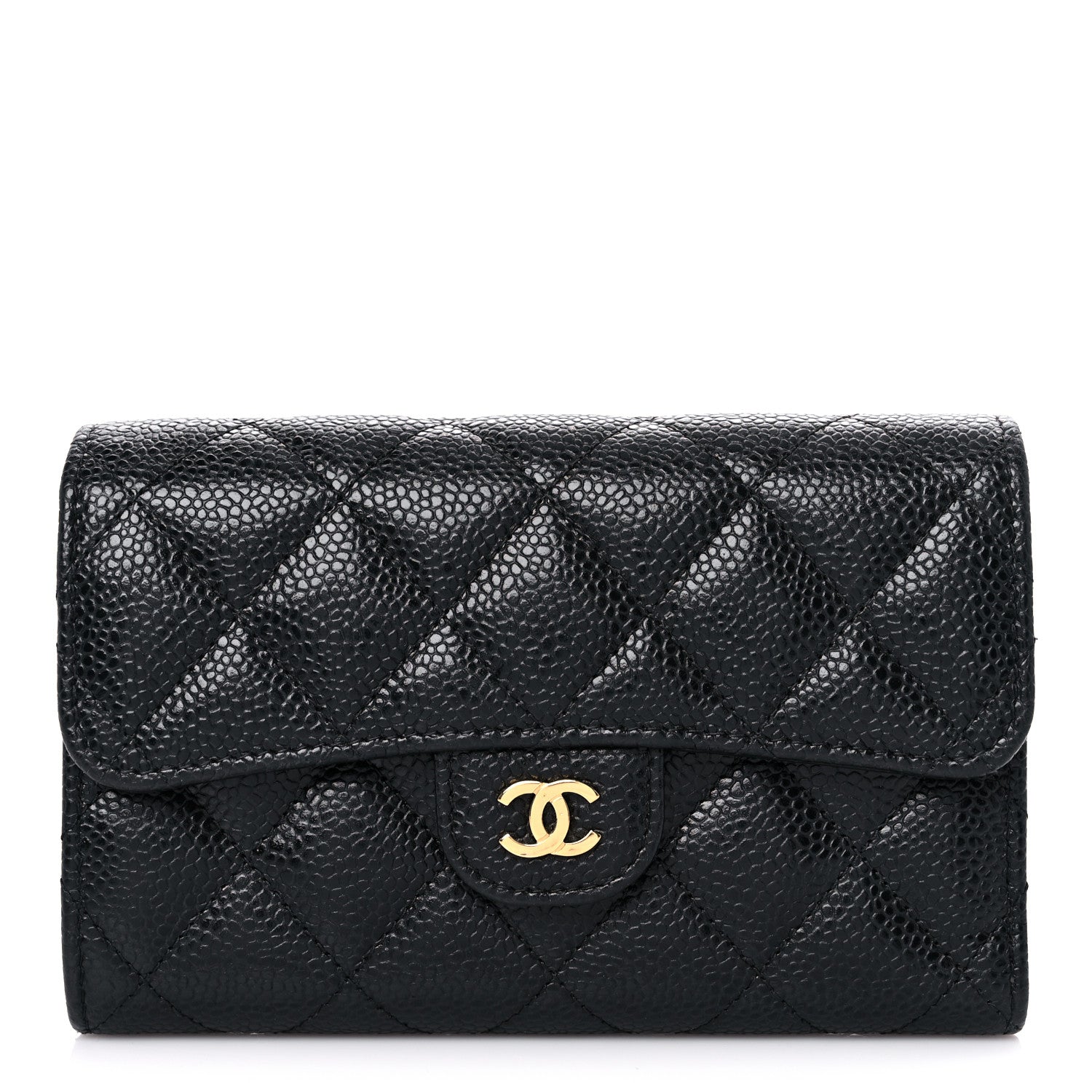 Chanel Caviar Quilted Medium Flap Wallet Black 1 of 12