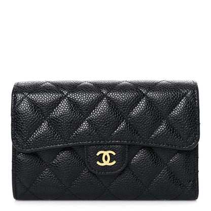 Chanel Caviar Quilted Medium Flap Wallet Black 1 of 12