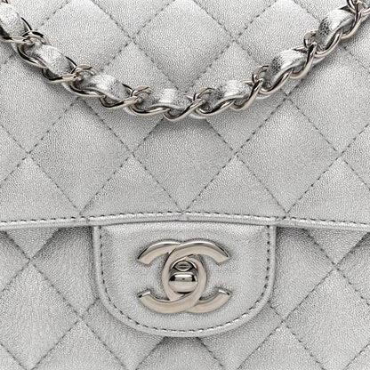 Chanel Metallic Lambskin Quilted Mini Rectangular Flap Silver 8 of 10