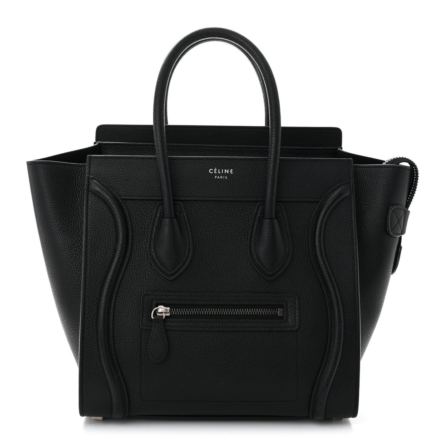 Drummed Calfskin Micro Luggage Black