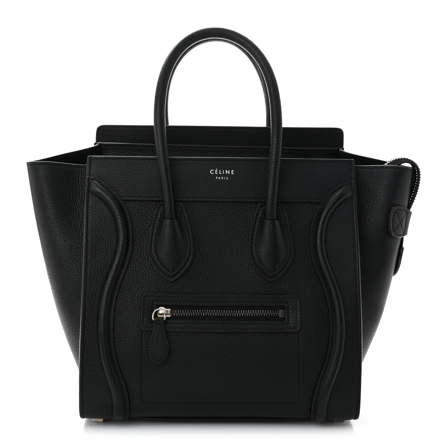 Celine Drummed Calfskin Micro Luggage Black 1 of 10