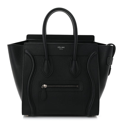 Celine Drummed Calfskin Micro Luggage Black 1 of 10