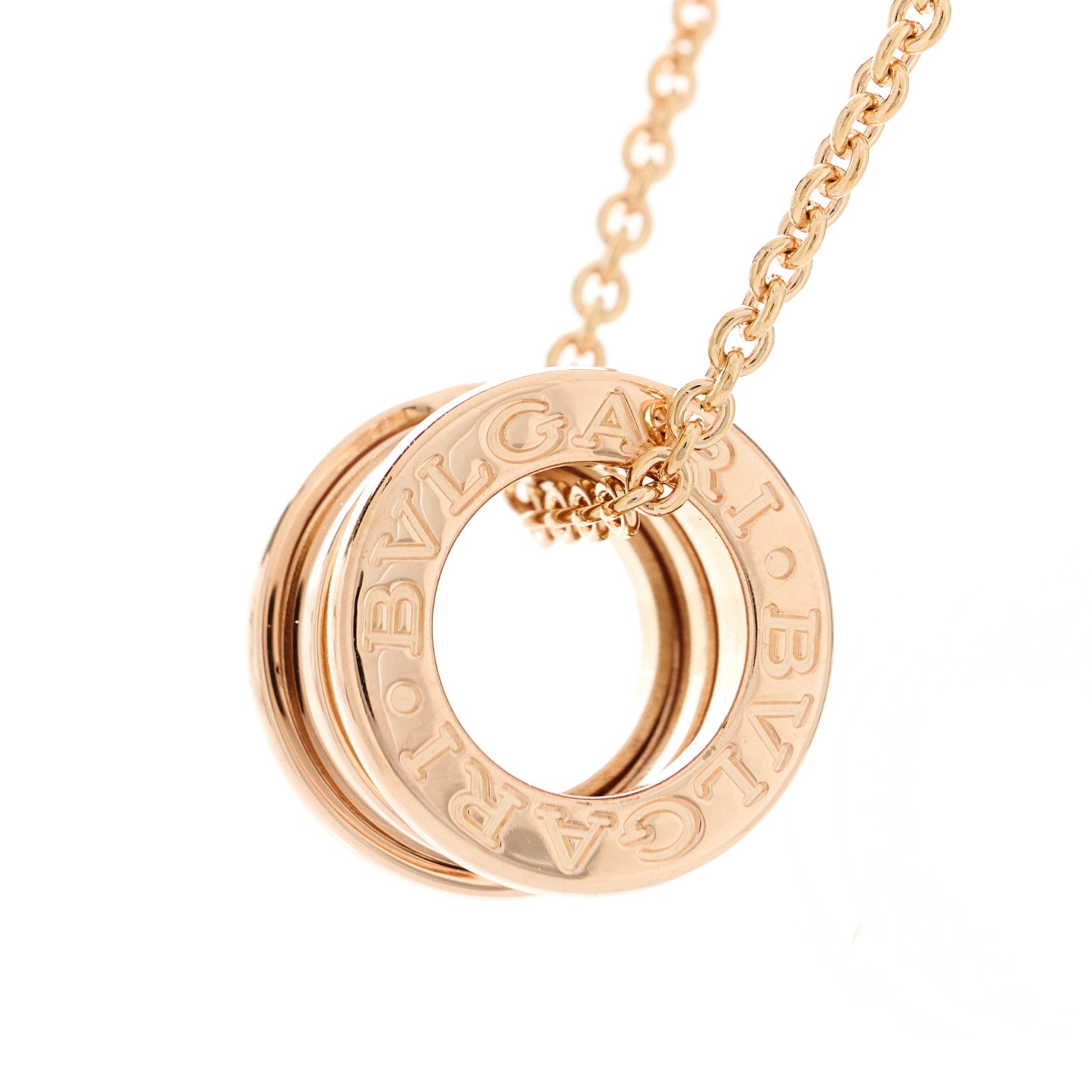 Bulgari 18K Rose Gold B.Zero1 Pendant Necklace 4 of 9