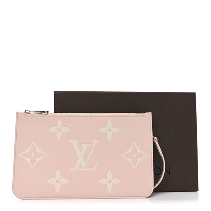 Louis Vuitton Empreinte Monogram Giant Neverfull MM Pochette Pink Quartz Beige 7 of 7
