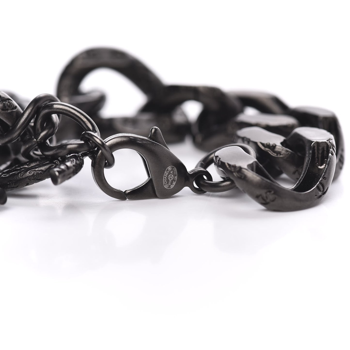 Chain Link CC Bracelet Dark Silver