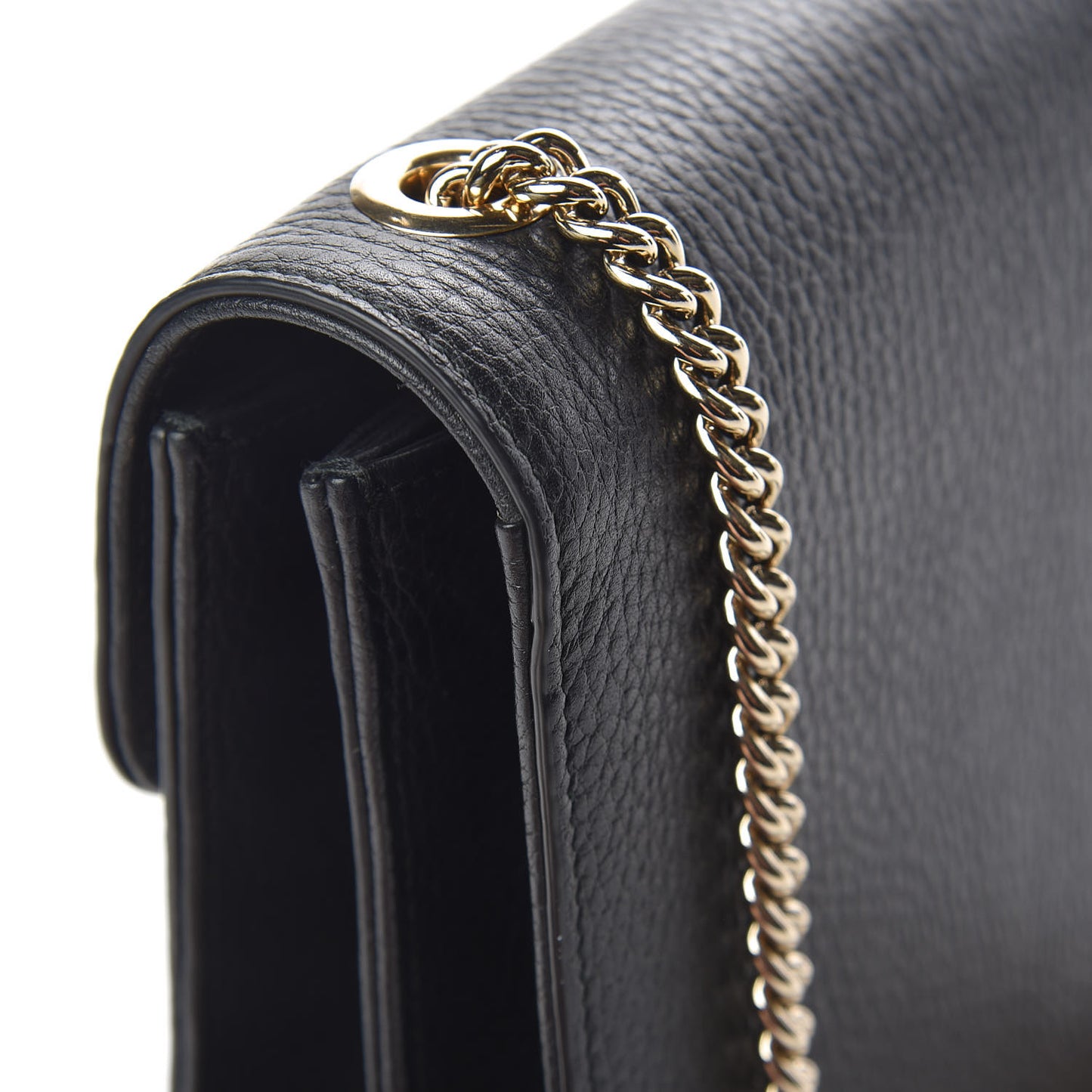 Dollar Calfskin Small Interlocking G Shoulder Bag Black