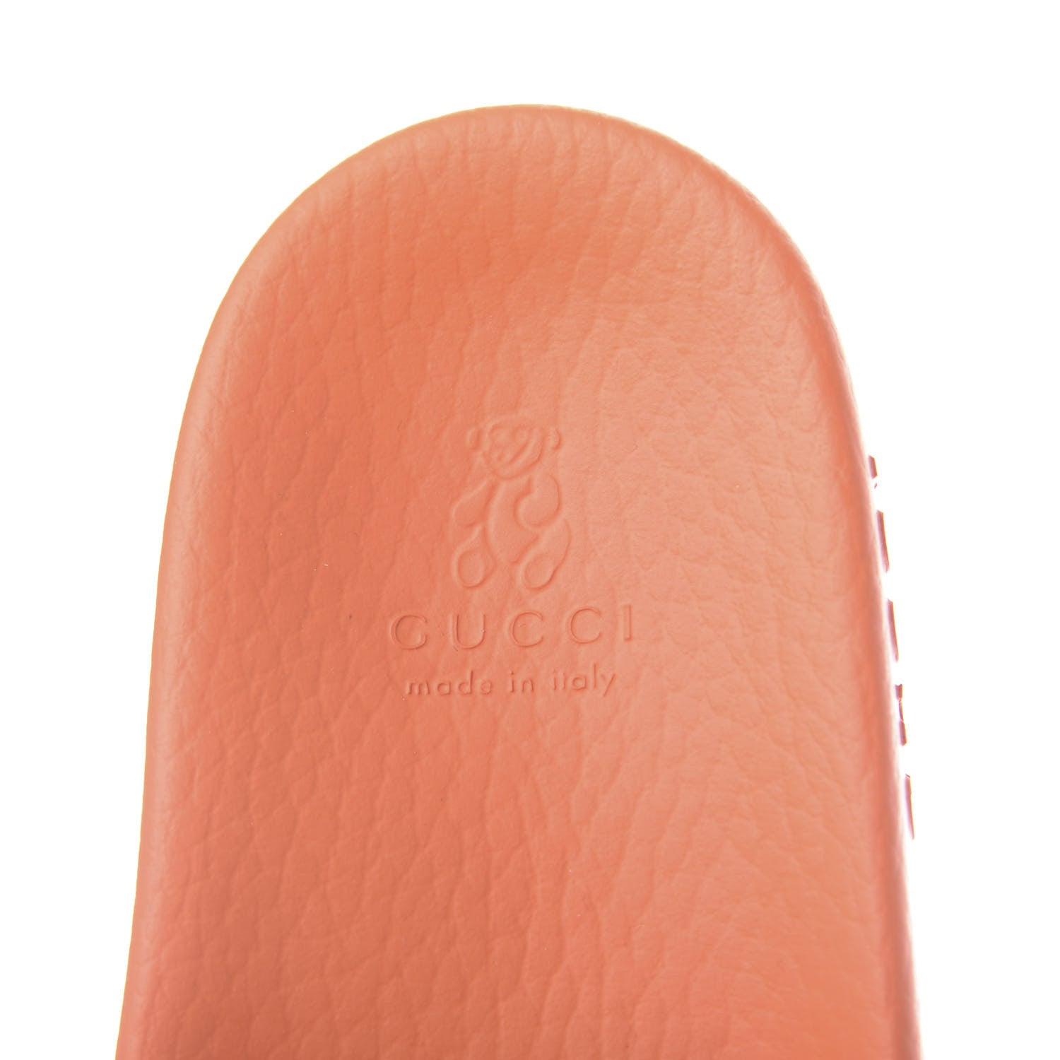 Gucci Rubber Monogram Strawberry Print Womens Slide Sandals 35 Orange 6 of 7