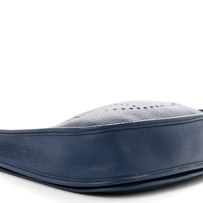 Hermes Taurillon Clemence Evelyne III PM Bleu De Malte 9 of 12