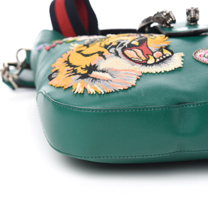Gucci Calfskin Web Embroidered Small Dionysus Hobo Emerald Green 7 of 10