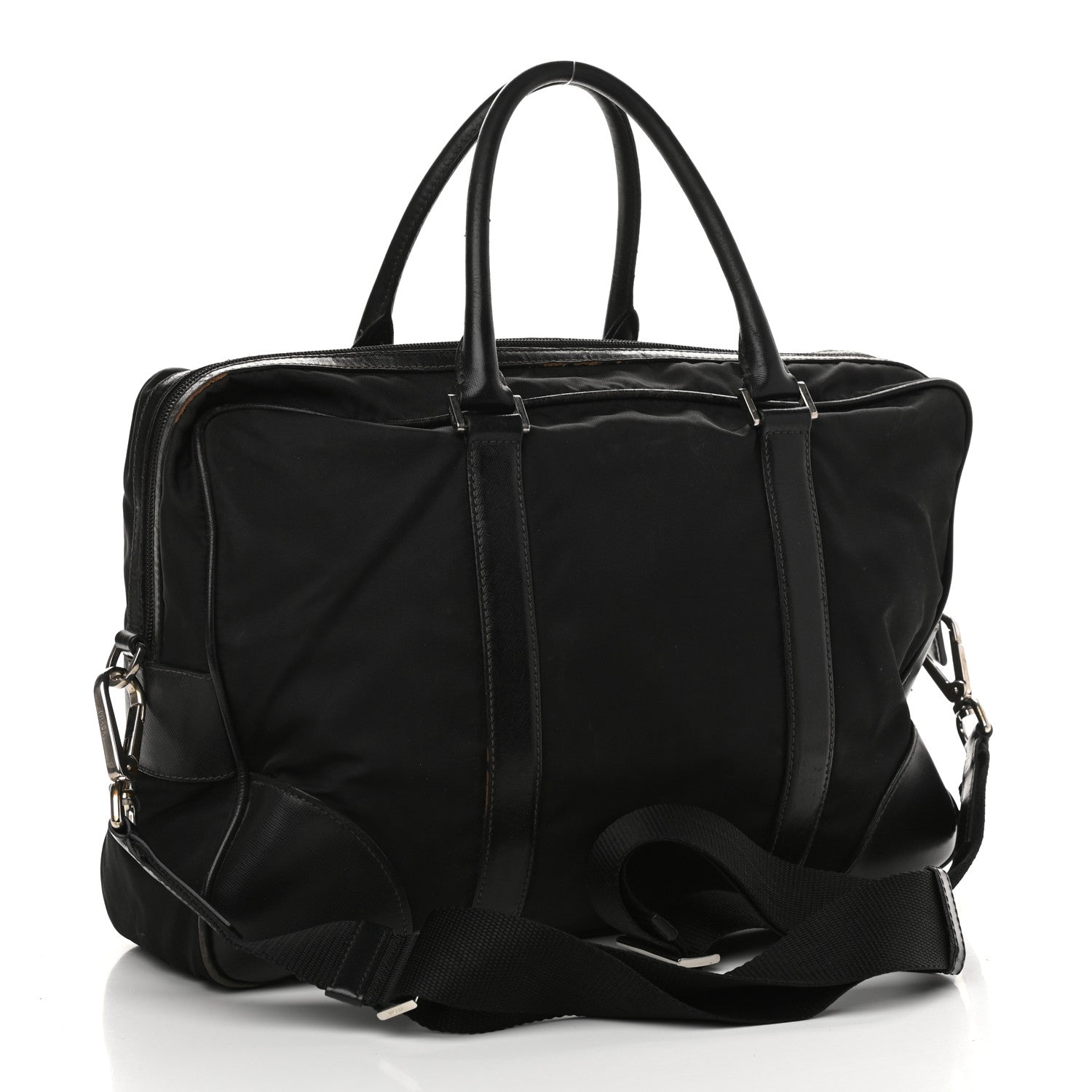 Prada Tessuto Nylon Saffiano Briefcase Nero Black 964132