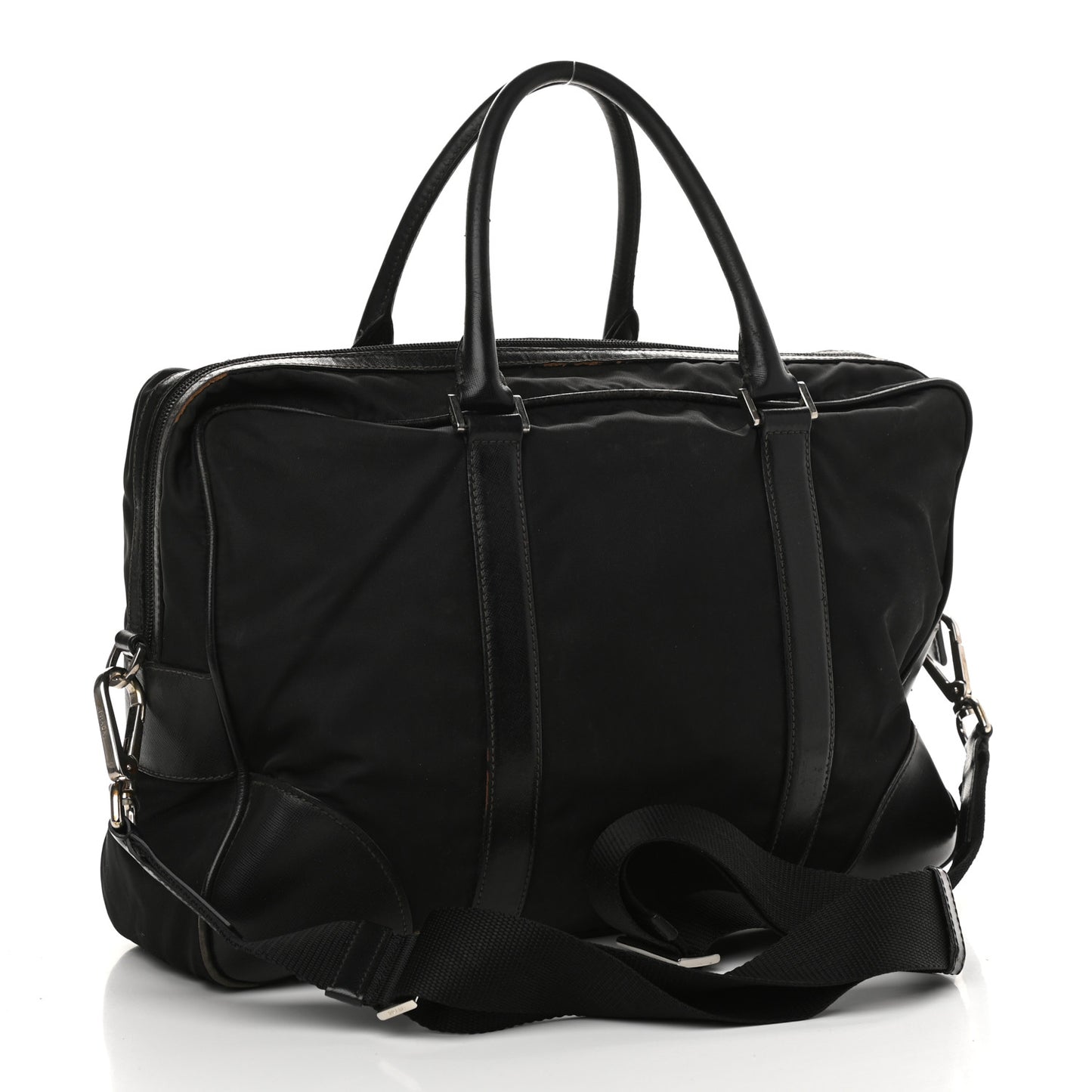 Tessuto Nylon Saffiano Briefcase Nero Black
