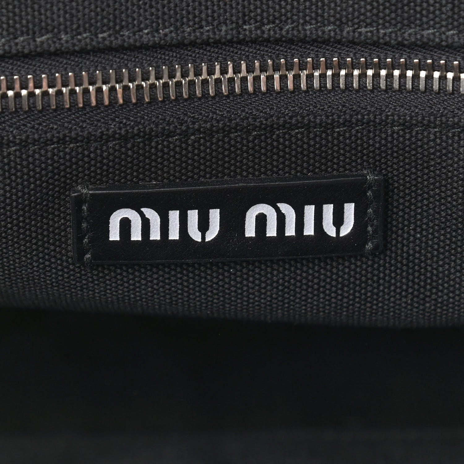 Miu Miu Polyurethane Calfskin Woven Bi-Color Tote Beige Black 10 of 14