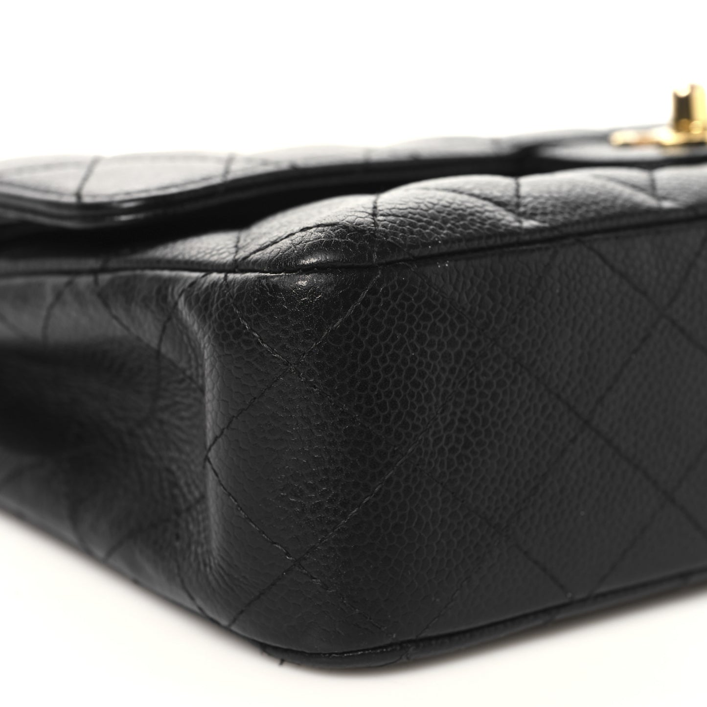 Caviar Quilted Medium Double Flap Black