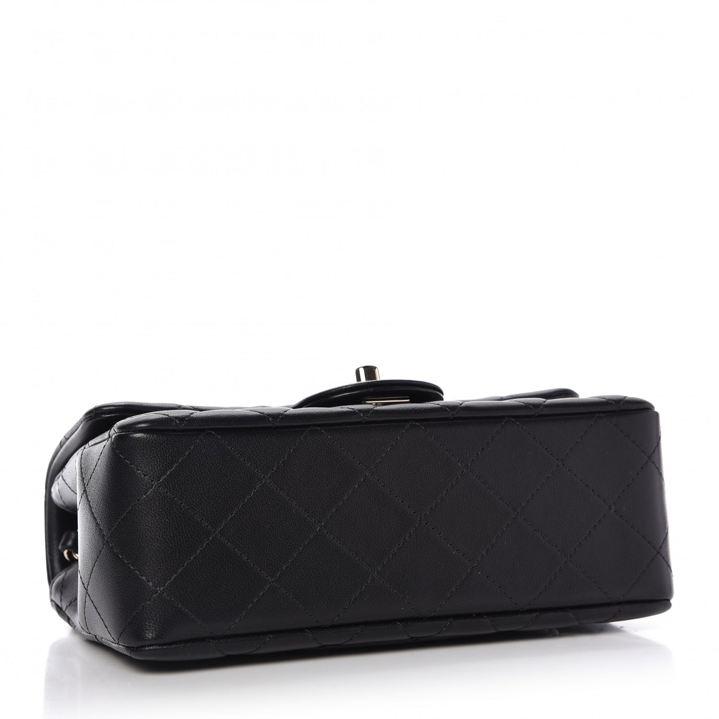 Lambskin Quilted Mini Rectangular Flap Black