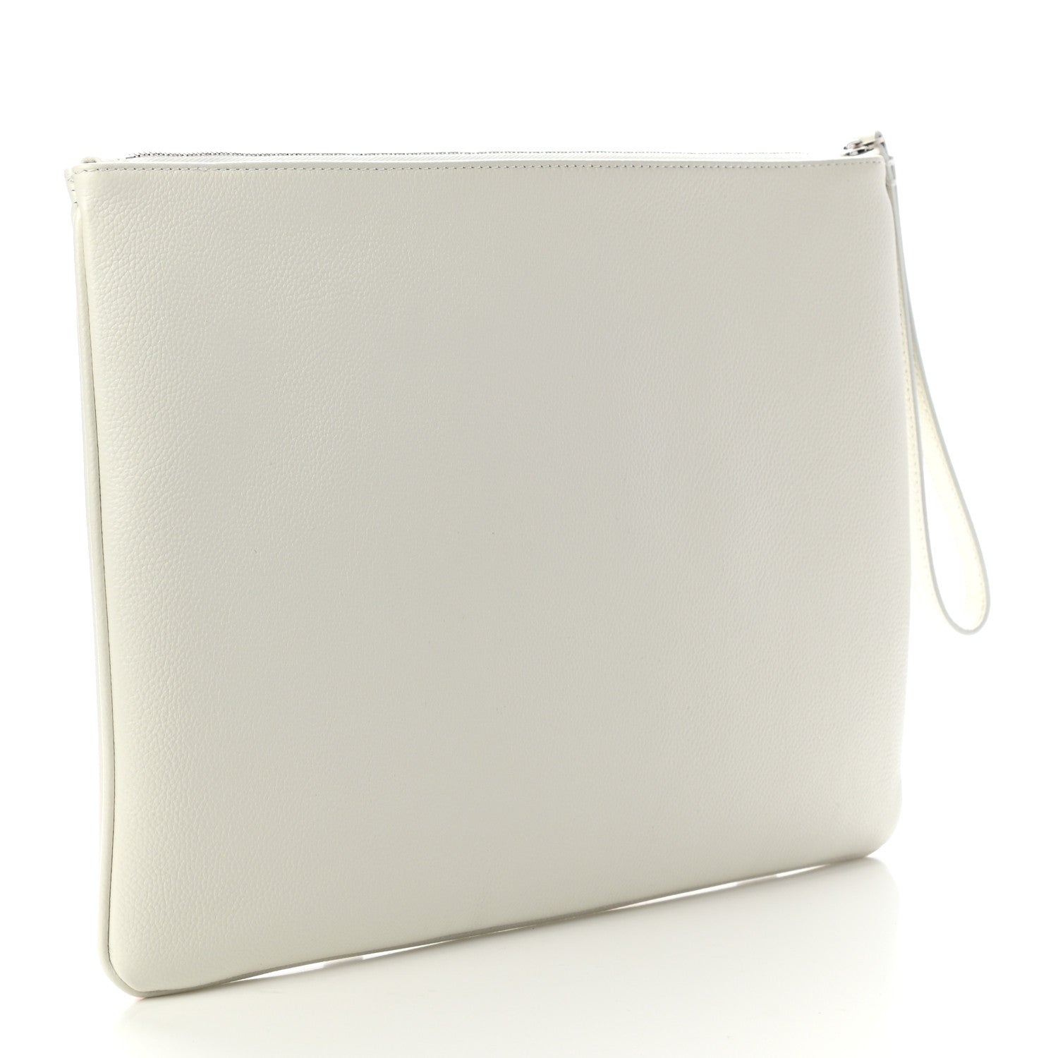 Balenciaga Grained Calfskin Logo Large Cash Pouch With Handle White Fluo Pink 2 of 7