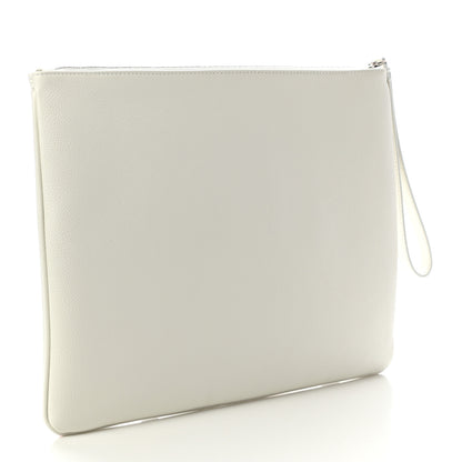 Balenciaga Grained Calfskin Logo Large Cash Pouch With Handle White Fluo Pink 2 of 7
