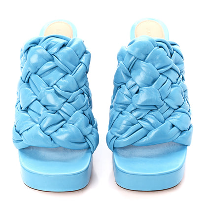 Bottega Veneta Nappa Intreccio The Board Platform Mule Sandals 37 Sky Blue 2 of 9