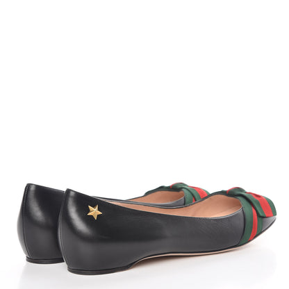 Gucci Calfskin Web Ballerina Flat 39.5 Black 4 of 9