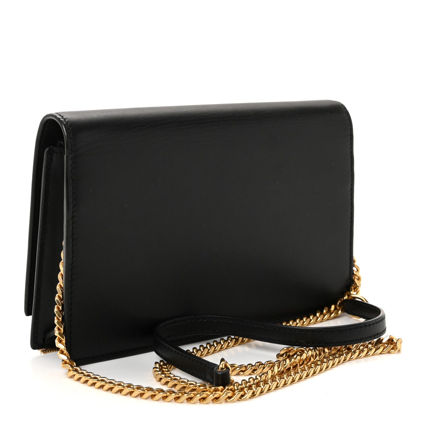 Smooth Calfskin Classic Monogram Kate Tassel Chain Wallet Black