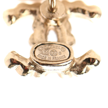 Chanel Crystal CC Earrings Gold 4 of 4