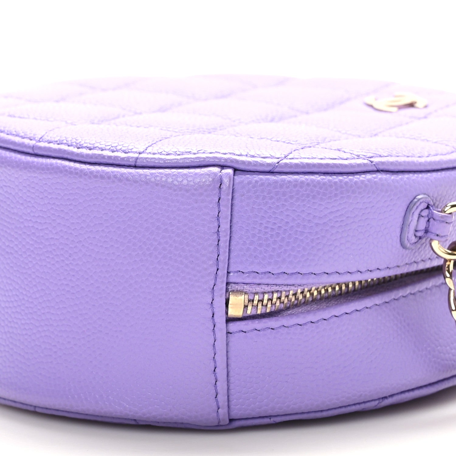 Chanel Caviar Quilted Round Clutch With Chain Purple 9 of 10
