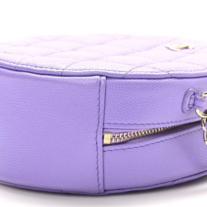 Chanel Caviar Quilted Round Clutch With Chain Purple 9 of 10
