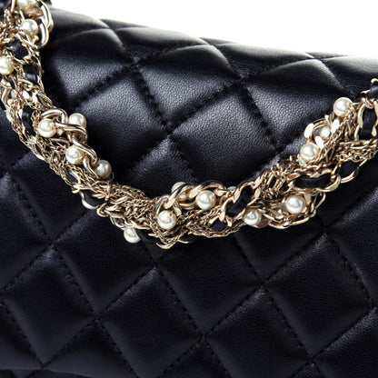 Chanel Lambskin Quilted Medium Westminster Pearl Flap Black 11 of 13