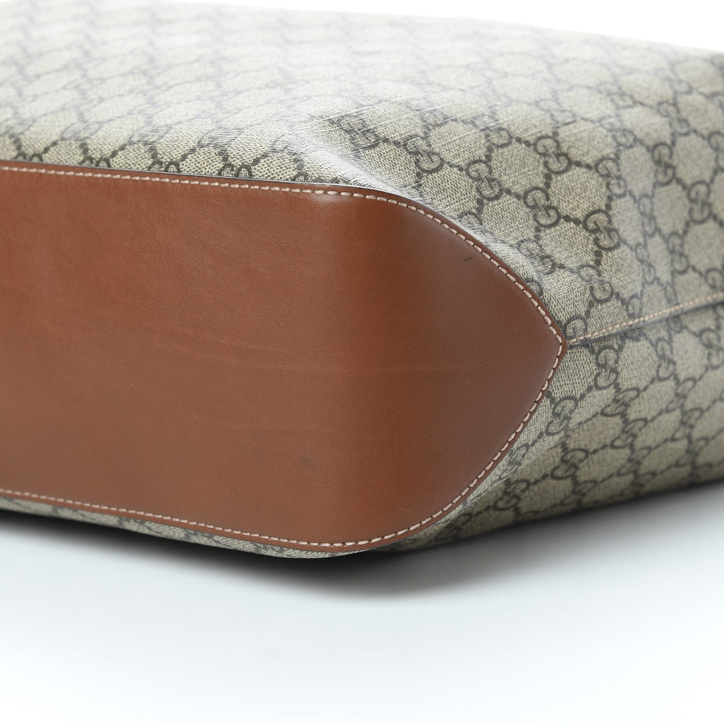 GG Supreme Monogram Large Linea A Hobo Light Brown