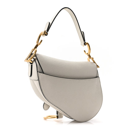 Christian Dior Grained Calfskin Mini Saddle Bag White 3 of 10