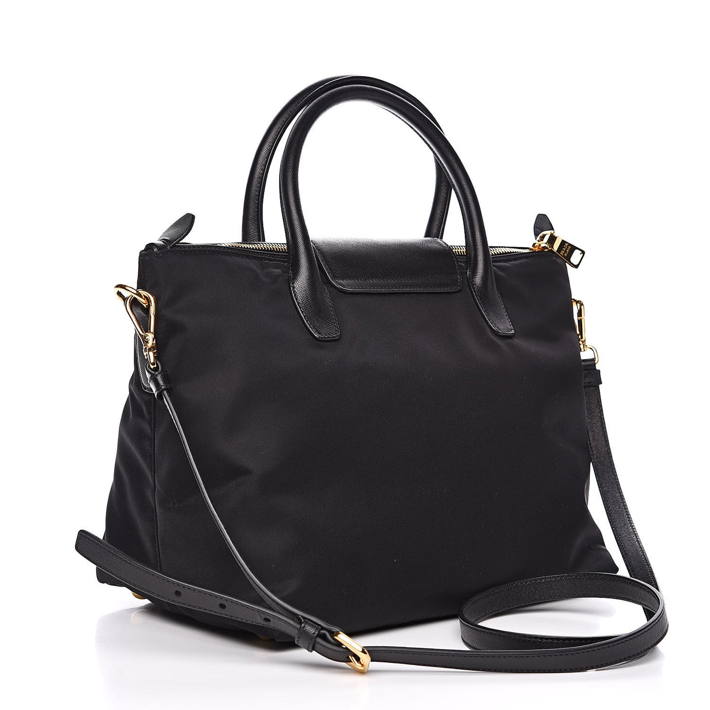 Saffiano Tessuto Nylon Tote Black