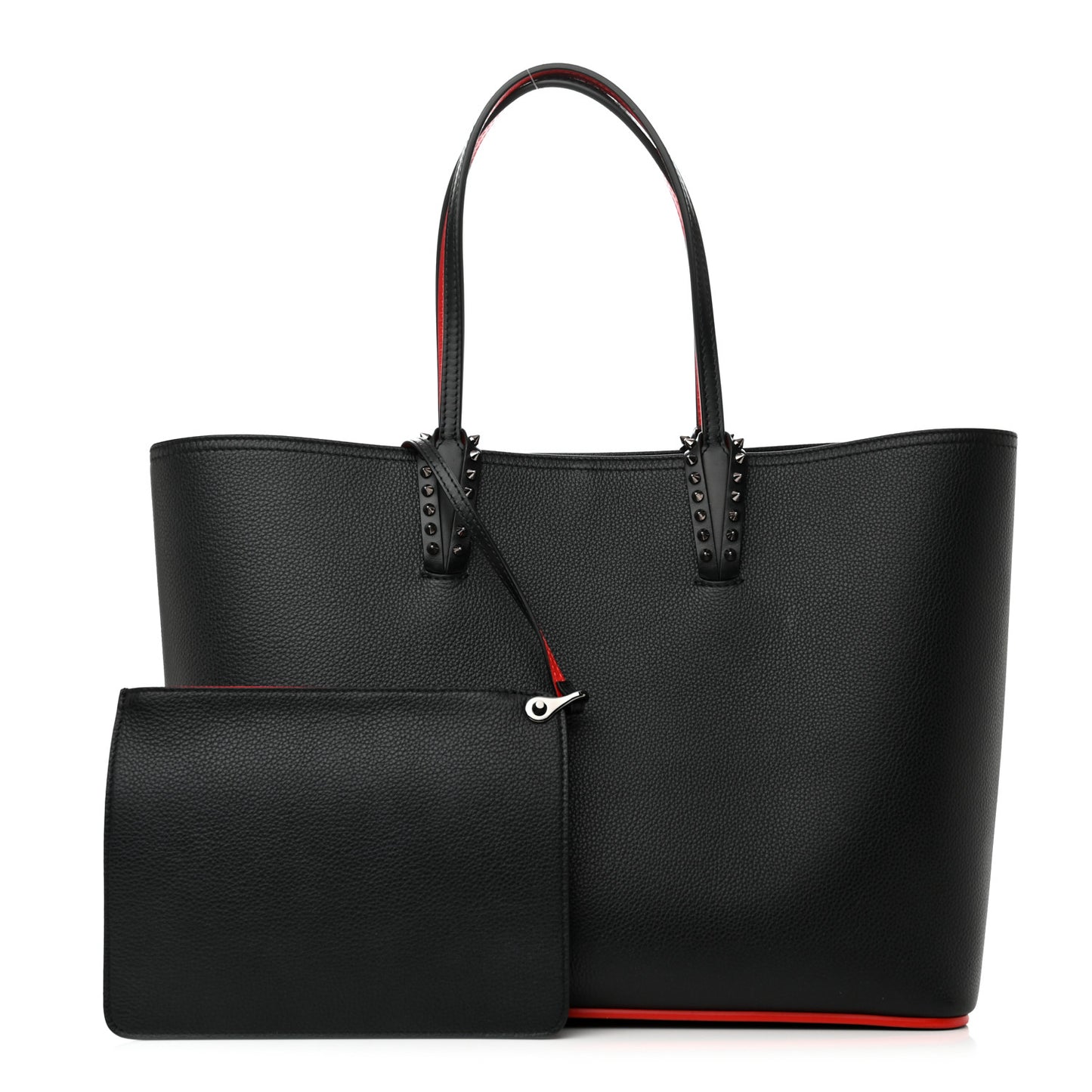 Calfskin Spikes East West Cabata Tote Black