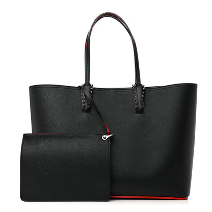 Christian Louboutin Calfskin Spikes East West Cabata Tote Black 1 of 11