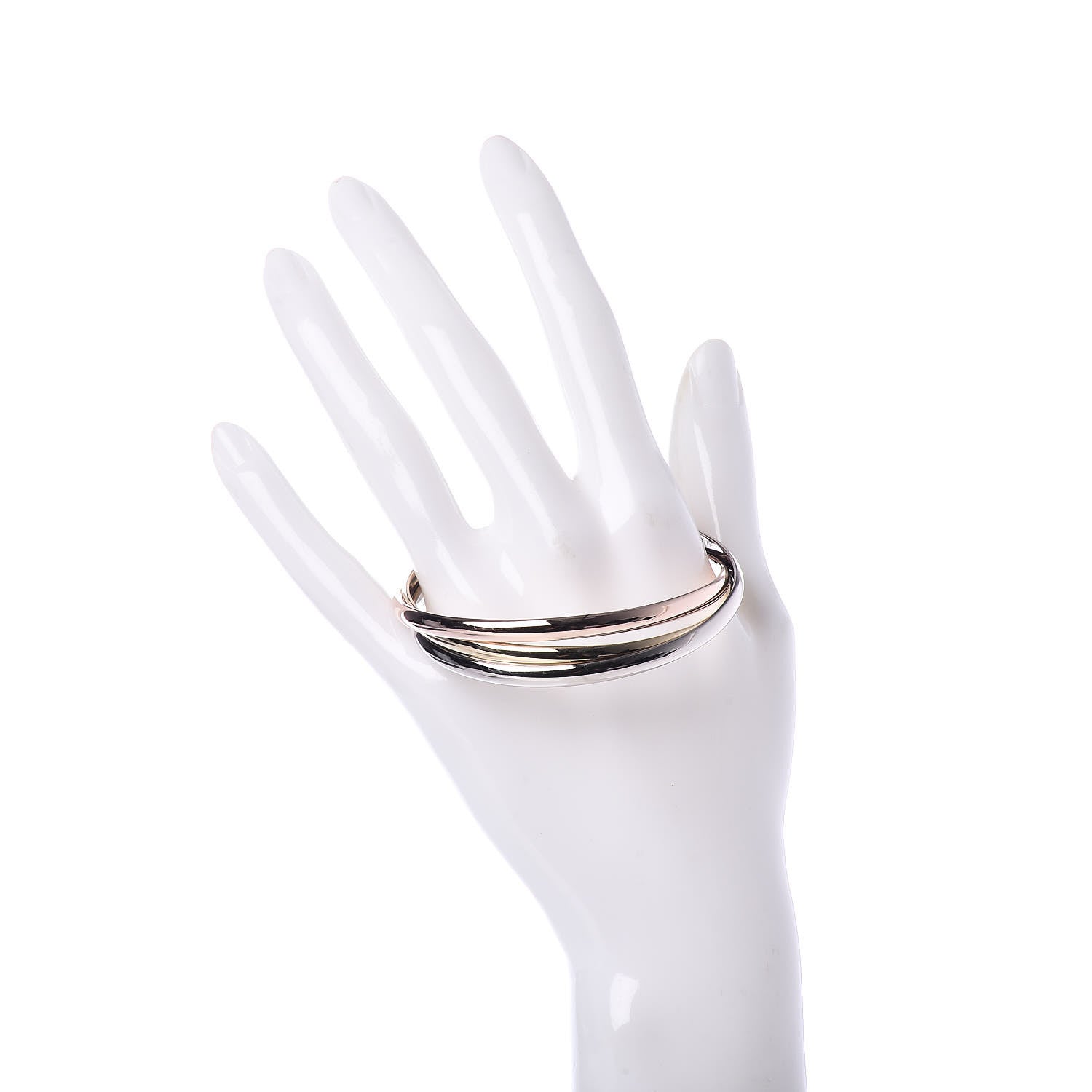 Cartier 18K Pink Yellow White Gold Trinity Bangle Bracelet 2 of 6
